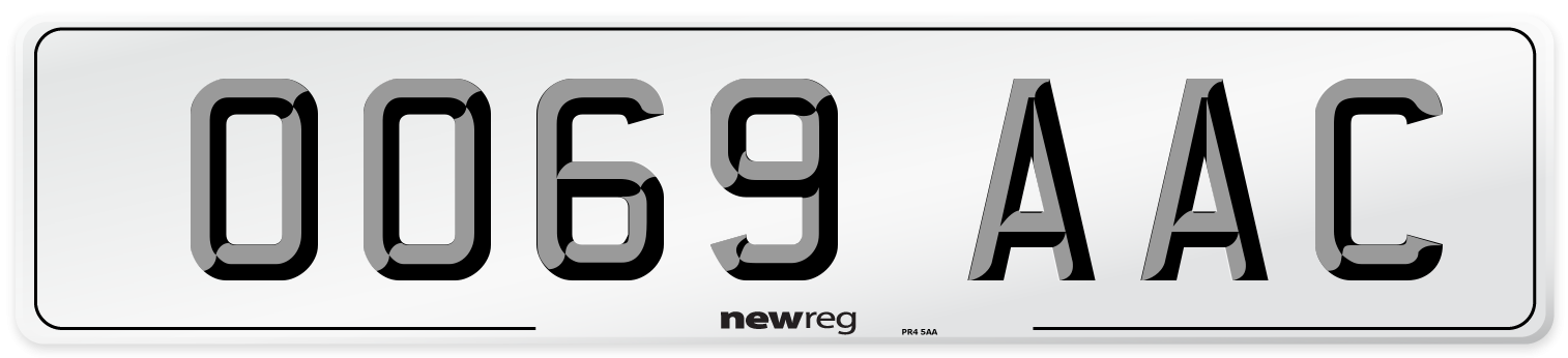 OO69 AAC Number Plate from New Reg